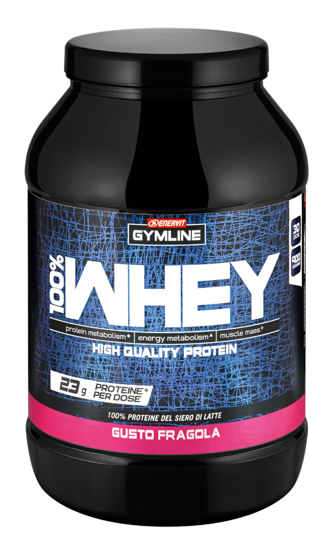 GYMLINE 100% WHEY CONCENTRATE FRAGOLA 900 G - Farmacia De Pasquale
