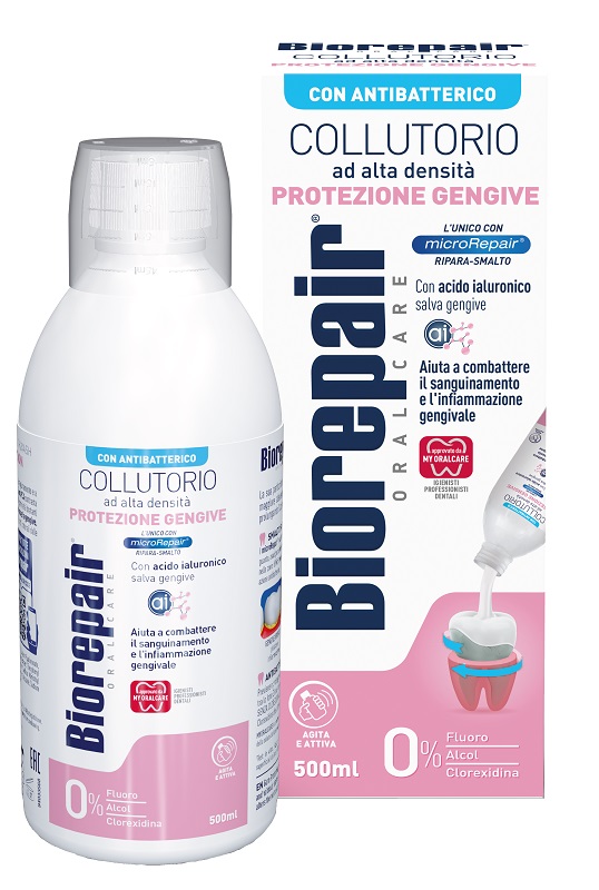 BIOREPAIR ORAL CARE COLLUTORIO ALTA INTENSITA' CON ANTIBATTERICO PROTEZIONE GENGIVE 500 ML - Farmacia De Pasquale