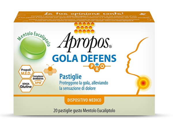 APROPOS GOLA DEFENS PRO 20 PASTIGLIE MENTOLO EUCALIPTO - Farmacia De Pasquale
