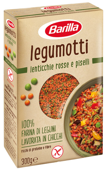 BARILLA LEGUMOTTI ALLE LENTICCHIE ROSSE E PISELLI 300 G - Farmacia De Pasquale