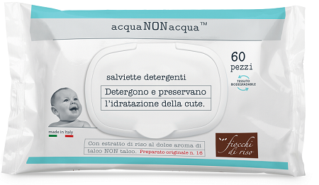 FIOCCHI DI RISO ACQUA NON ACQUA SALVIETTE DETERGENTI 60 PEZZI - Farmacia De Pasquale