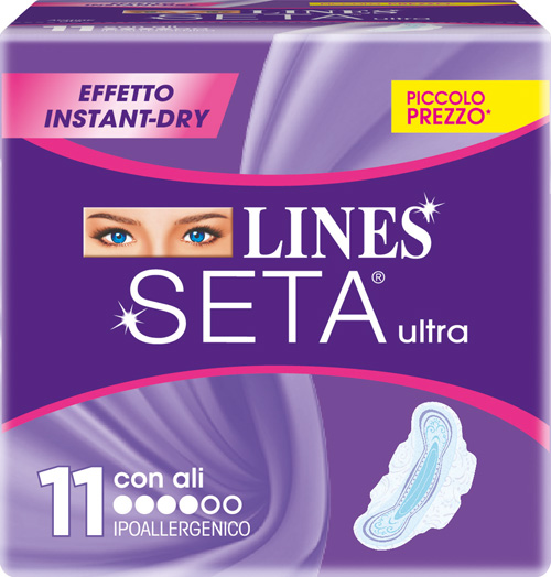 LINES SETA ULTRA ASSORBENTI CON ALI 11 PEZZI - Farmacia De Pasquale