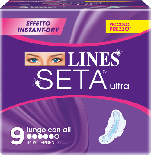 LINES SETA ULTRA ASSORBENTI LUNGHI 9 PEZZI - Farmacia De Pasquale