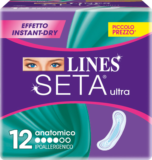 LINES SETA ULTRA ASSORBENTI ANATOMICI 12 PEZZI - Farmacia De Pasquale