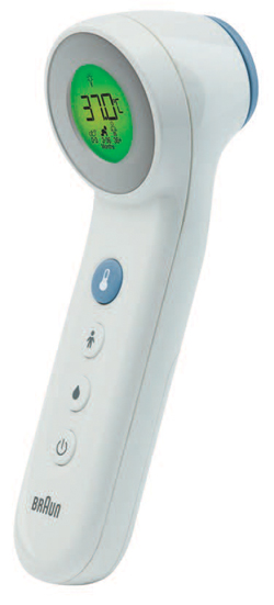TERMOMETRO BRAUN TOUCH + NO TOUCH MODELLO BNT400 3 IN 1 PER MISURAZIONE TEMPERATURA A DISTANZA DELLA FRONTE CIBO E BAGNO - Farmacia De Pasquale