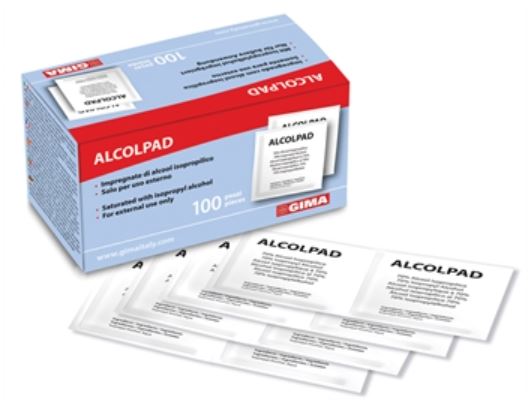 ALCOLPAD 70% ALCOOL ISOPROPILICO 100 PEZZI - Farmacia De Pasquale