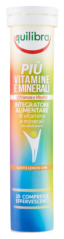 PIU' VITAMINE E MINERALI GUSTO LEMON LIME 20 COMPRESSE EFFERFESCENTI - Farmacia De Pasquale