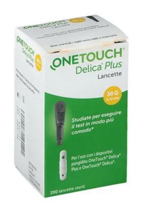 LANCETTE PUNGIDITO ONETOUCH DELICA PLUS 200 PEZZI - Farmacia De Pasquale