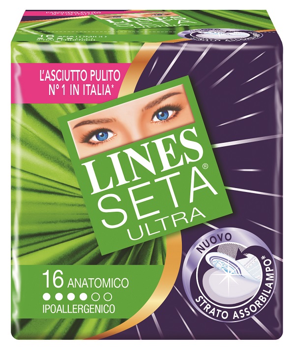 ASSORBENTE LINES SETA ULTRA ANATOMICO 16 PEZZI - Farmacia De Pasquale