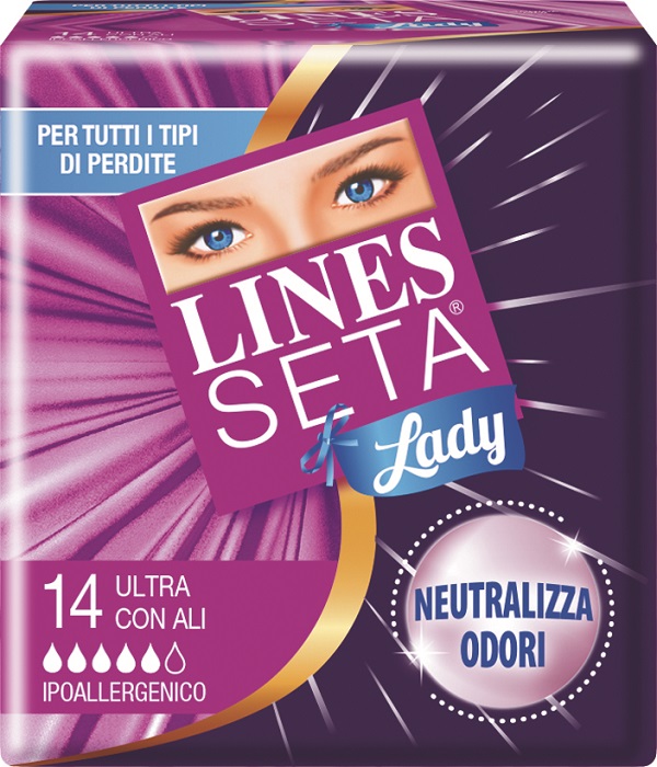 ASSORBENTE LINES SETA ULTRA LADY CON ALI 14 PEZZI - Farmacia De Pasquale