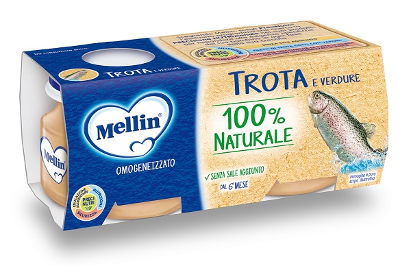 MELLIN OMOGENEIZZATO DI TROTA E VERDURE 4 X 80 G - Farmacia De Pasquale