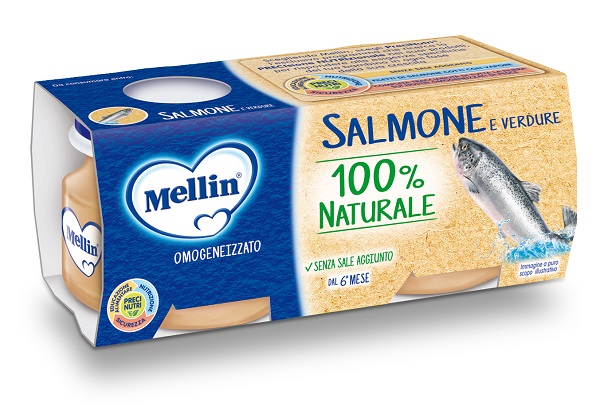 MELLIN OMOGENEIZZATO DI SALMONE E VERDURE 4 X 80 G - Farmacia De Pasquale