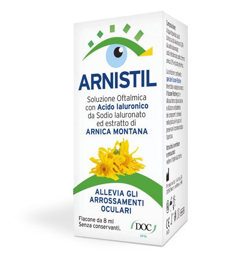 ARNISTIL SOLUZIONE OFTALMICA ACIDO IALURONICO 0,2% + ESTRATTO DI ARNICA MONTANA 0,1% FLACONE 8 ML - Farmacia De Pasquale
