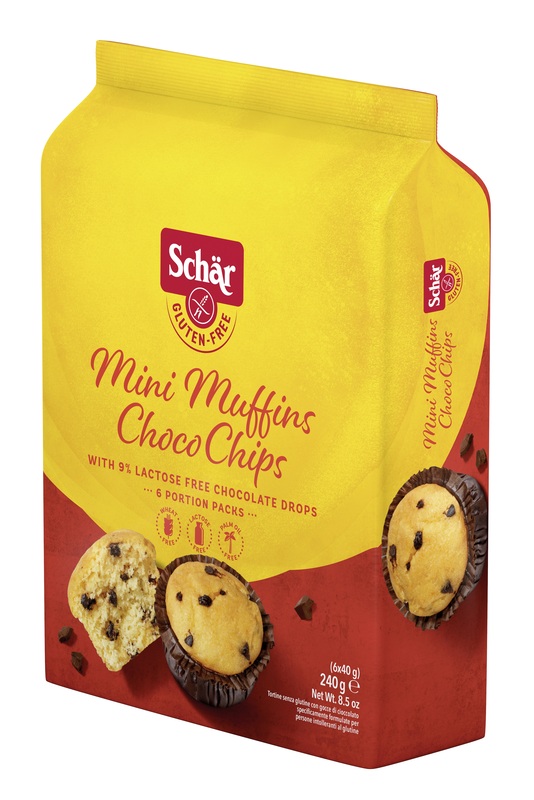 SCHAR MINI MUFFIN CHOCO CHIPS SENZA LATTOSIO 6 MONOPORZIONI DA 40 G - Farmacia De Pasquale
