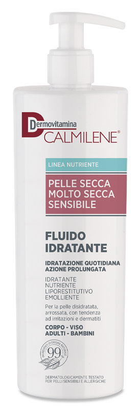 DERMOVITAMINA CALMILENE FLUIDO IDRATANTE PER PELLE SECCA, MOLTO SECCA E SENSIBILE 500 ML - Farmacia De Pasquale