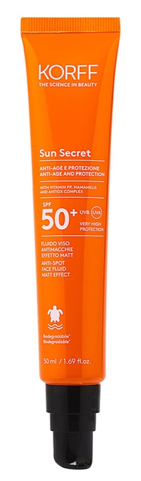 KORFF SUN SECRET FLUIDO VISO ANTIMACCHIE EFFETTO MATT SPF50+ 50 ML - Farmacia De Pasquale