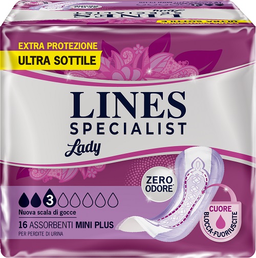 ASSORBENTI PER INCONTINENZA LINES SPECIALIST LADY MINI PLUS 16 PEZZI - Farmacia De Pasquale