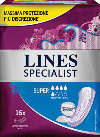 LINES SPECIALIST PANNOLONE SUPER FARMA 16 PEZZI - Farmacia De Pasquale