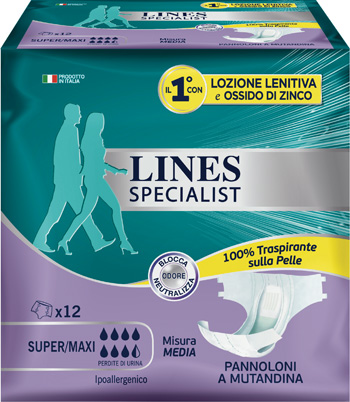 LINES SPECIALIST PANNOLONE A MUTANDA MEDIA 12 PEZZI - Farmacia De Pasquale