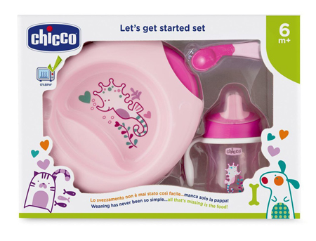 CHICCO SET PAPPA 6M+ ROSA CON CUCCHIAIO ROSA - Farmacia De Pasquale