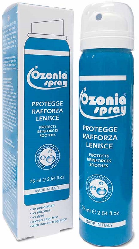 OZONIA SPRAY A BASE DI OLIO OZONIZZATO PER CUTE E MUCOSE ARROSSATE INFIAMMATE DISTROFICHE SENSIBILI 75 ML - Farmacia De Pasquale