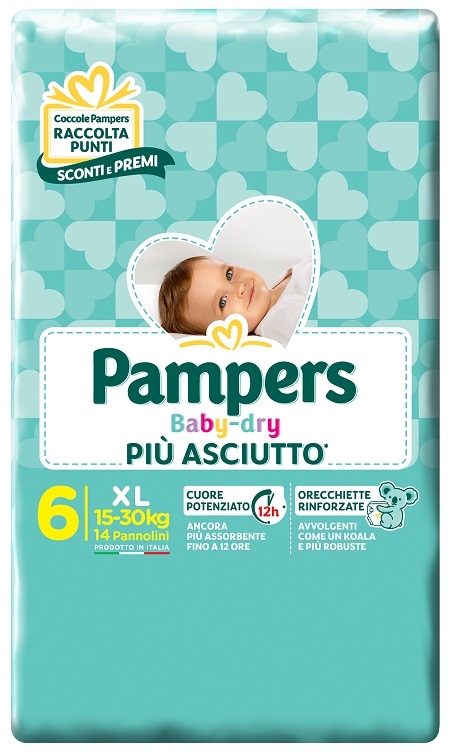PAMPERS BABY DRY DWCT XL 14 PEZZI - Farmacia De Pasquale