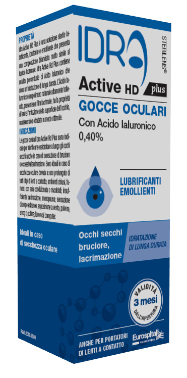 GOCCE OCULARI STERILENS IDRA ACTIVE HD PLUS 10 ML CON ACIDO IALURONICO 0,40% - Farmacia De Pasquale