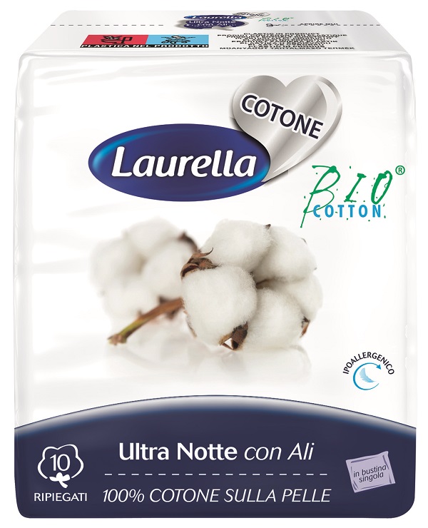 ASSORBENTE LAURELLA PER DONNA IN COTONE ULTRA ALI NOTTE 10 PEZZI - Farmacia De Pasquale