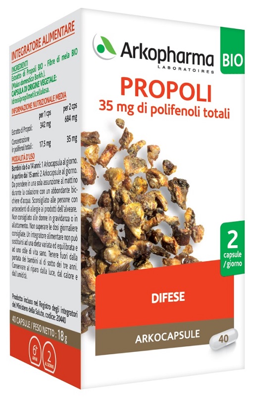 ARKOPHARMA PROPOLI BIO 40 CAPSULE - Farmacia De Pasquale