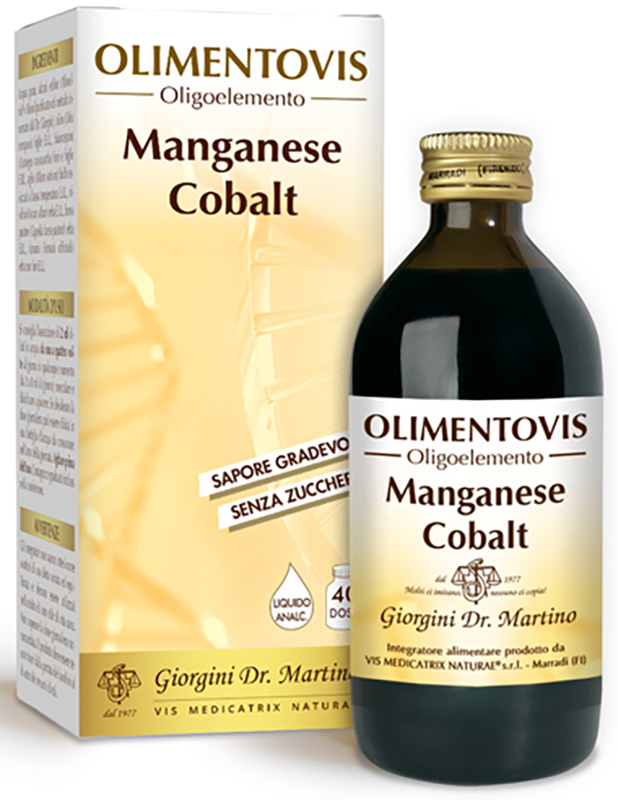 OLIMENTOVIS OLIGOELEMENTO MANGANESE COBALT LIQUIDO ANALCOLICO SENZA ZUCCHERI 200 ML 40 DOSI - Farmacia De Pasquale