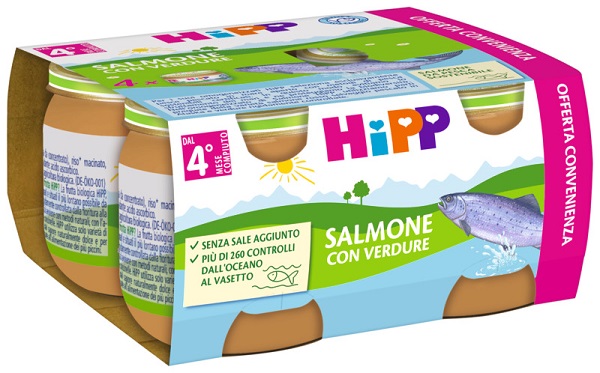 HIPP OMOGENEIZZATO SALMONE/VERDURE 4X80 G - Farmacia De Pasquale