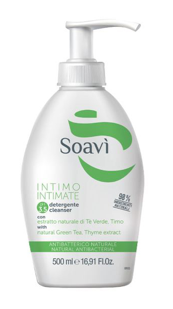 SOAVI INTIMO ANTIBATTERICO PH3,5 FLACONE CON DISPENSER 500 ML - Farmacia De Pasquale