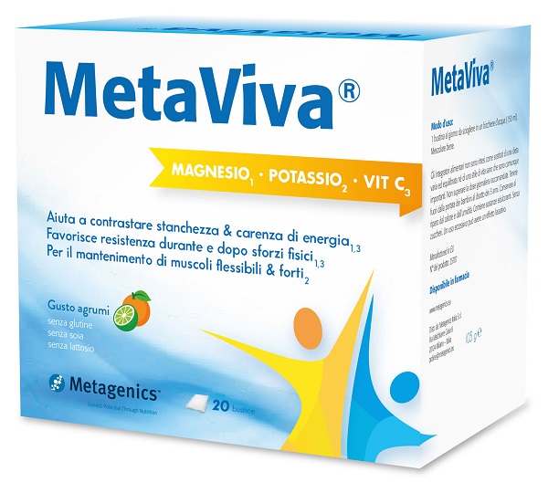 METAVIVA MAGNESIO POTASSIO VITAMINA C 20 BUSTINE - Farmacia De Pasquale