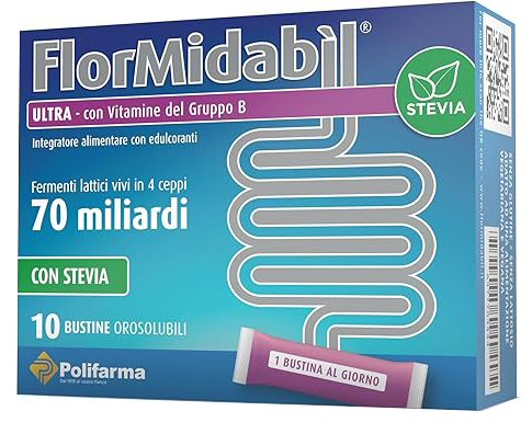 FLORMIDABIL ULTRA 10 BUSTINE CON STEVIA - Farmacia De Pasquale