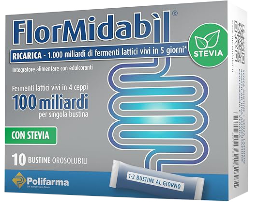 FLORMIDABIL RICARICA 10 BUSTINE CON STEVIA - Farmacia De Pasquale