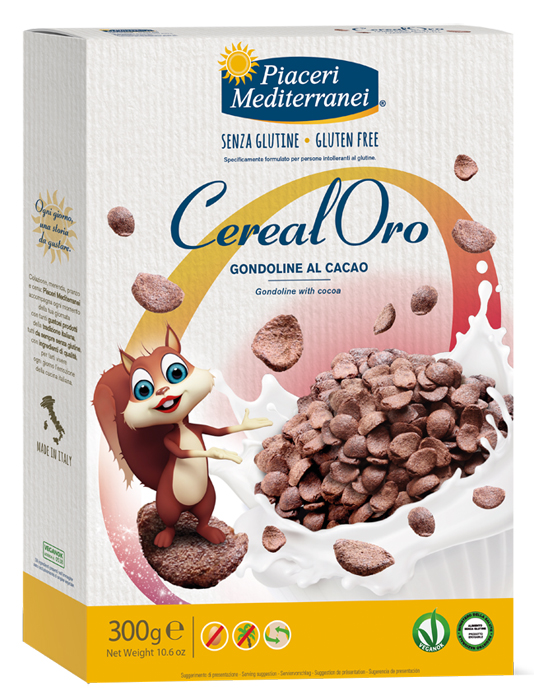 PIACERI MEDITERRANEI CEREALORO GONDOLINE CACAO 300 G - Farmacia De Pasquale