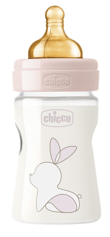 CHICCO BIBERON ORIGINAL 150ML TOUCH 1 FORO GIRL CON TETTARELLA IN CAUCCIU' - Farmacia De Pasquale