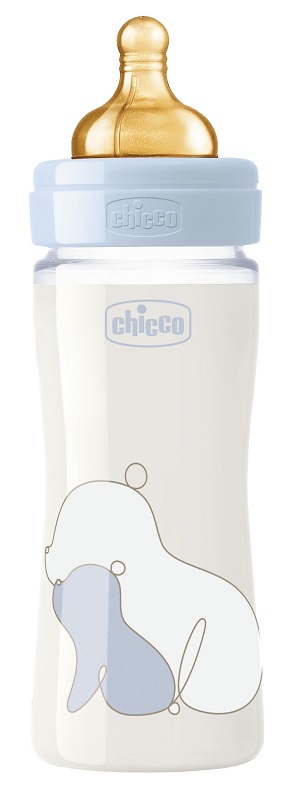 CHICCO BIBERON ORIGINAL 240ML VETRO 1 FORO 1 FORO BOY CON TETTARELLA IN CAUCCIU' - Farmacia De Pasquale