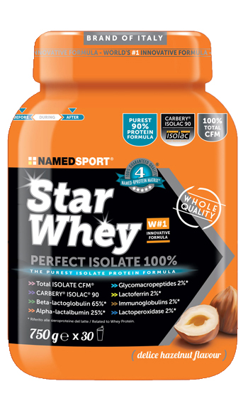 STAR WHEY PERFECT ISOLATE 100% DELICE HAZELNUT 750 G - Farmacia De Pasquale