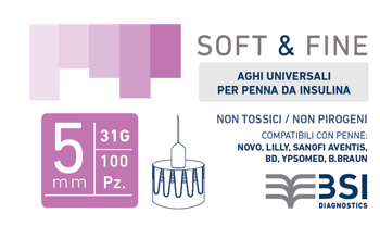AGO PER PENNA DA INSULINA SOFT&FINE 31 GAUGE 5 MM 100 PEZZI - Farmacia De Pasquale