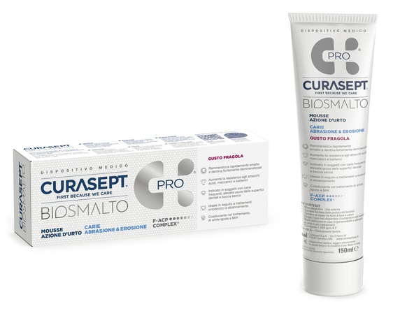 CURASEPT BIOSMALTO MOUSSE CARIE FRAGOLA 50 ML - Farmacia De Pasquale