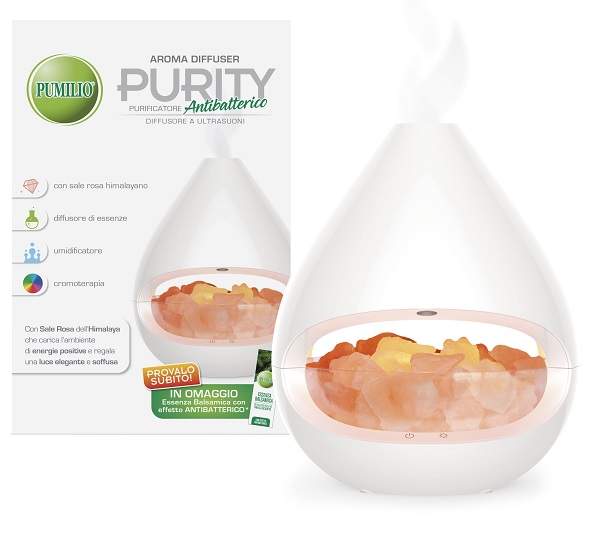 PUMILIO AROMA DIFFUSER PURITY A ULTRASUONI CON ESSENZA BALSAMICA CON EFFETTO ANTIBATTERICO - Farmacia De Pasquale