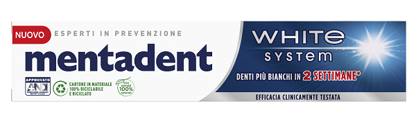 MENTADENT WHITE SYSTEM 75 ML - Farmacia De Pasquale