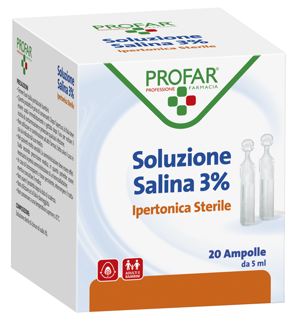 SOLUZIONE IPERTONICA 3% PROFAR 5 ML 20 PEZZI - Farmacia De Pasquale
