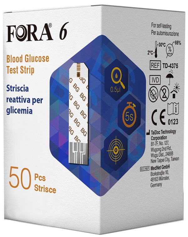STRISCE MISURAZIONE GLICEMIA FORA 6 CONNECT BOX DA 50 PEZZI - Farmacia De Pasquale