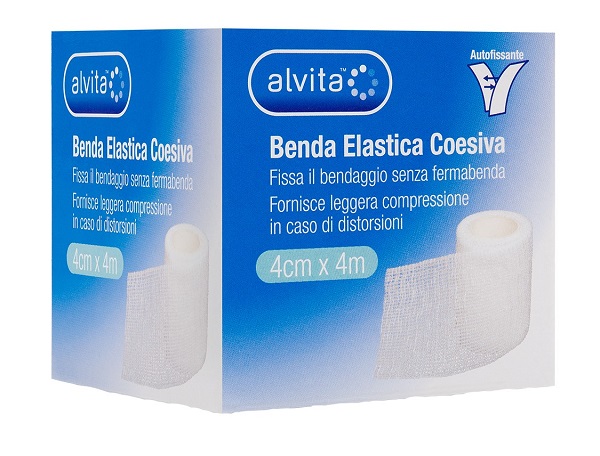 BENDA ELASTICA AUTOADESIVA ALVITA 4X4CM - Farmacia De Pasquale