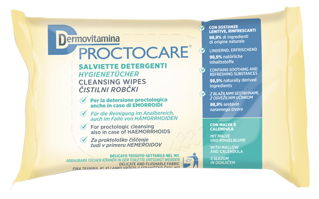 DERMOVITAMINA PROCTOCARE SALVIETTE DETERGENTI 15 PEZZI - Farmacia De Pasquale