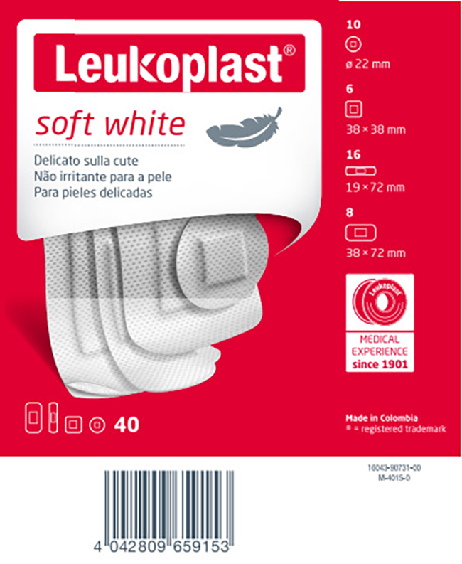 LEUKOPLAST SOFT WHITE 40 PEZZI ASSORTITI - Farmacia De Pasquale