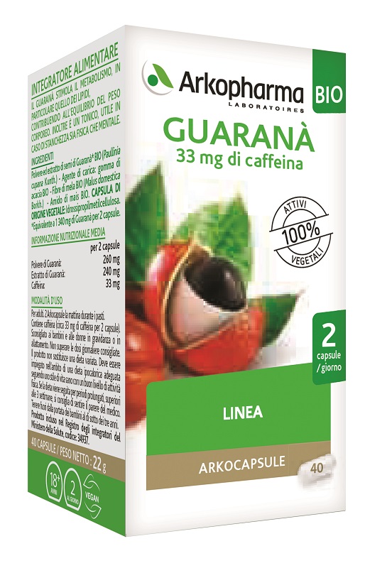 ARKO CAPSULE GUARANA' BIO 40 CAPSULE - Farmacia De Pasquale