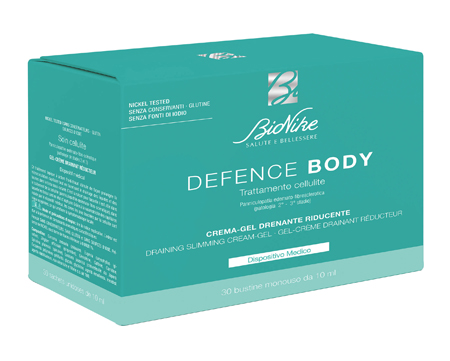 DEFENCE BODY TRATTAMENTO CELLULITE CREMA GEL DRENANTE RIDUCENTE 30 BUSTINE DA 10 ML - Farmacia De Pasquale